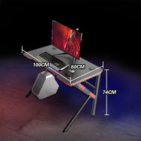 Nouveau bureau de gaming ergonomique noir 2026 avec porte-gobelet pour PC, idéal pour le bureau à domicile et les jeux