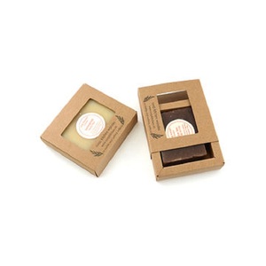 กล่องสบู่พับได้ทำจากกระดาษคราฟท์สีน้ำตาลรีไซเคิล พร้อมหน้าต่าง ลายนูน และเคลือบยูวี - Product Image 2