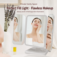 Miroir de Maquillage LED Pliable Intelligent en Gros avec Lumières Dimmables pour Éclairage Supplémentaire de Chambre