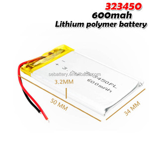 SUN EASE Nhà Máy Sản Xuất Có Thể Sạc Lại 2.22wh <span class=keywords><strong>600Mah</strong></span> 323450 Pin 3.7V Lipo Cho Trang Chủ Ứng Dụng 1S <span class=keywords><strong>600Mah</strong></span> - Product Image 2