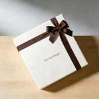 Boîte en papier recyclable haut de gamme personnalisée certifiée écologique avec structure fraise-chocolat, gaufrage, pelliculage mat et éponge