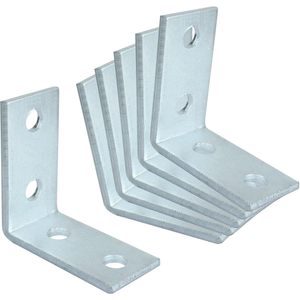 MISA MISA04 Support triangulaire 5 mm d'épaisseur, 4 trous, équerre d'angle pour profilé, raccord à 90 degrés, acier au carbone zingué argenté - Product Image 1