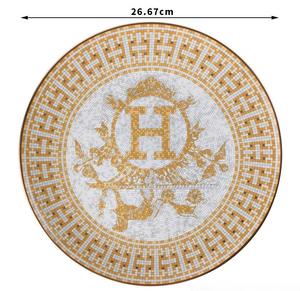 Assiettes et Plats en Porcelaine Chevaux Mosaïque Nordique, Décorations de Fête de <span class=keywords><strong>Luxe</strong></span>, Décors Maison pour Salle à Manger, Technique de Gravure, Vente en Gros - Product Image 3