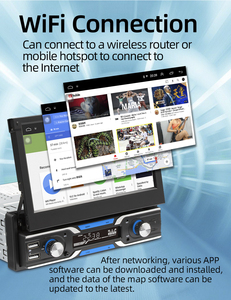 วิทยุติดรถยนต์ BQCC 7 นิ้ว ระบบ <span class=keywords><strong>Android</strong></span> 13 หน้าจอสัมผัสแบบพับเก็บได้ รองรับ Carplay ระบบนำทาง GPS Wifi FM USB AUX-in เครื่องเล่นมีเดียสเตอริโอในรถยนต์ รุ่น 9703-J - Product Image 2