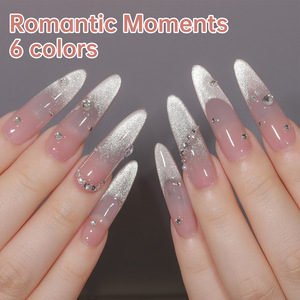 Juego de esmalte de <span class=keywords><strong>uñas</strong></span> de ojo de gato romántico de diseñador, exquisito brillo, cuentas de vidrio desnudo, Gel de esmalte de <span class=keywords><strong>uñas</strong></span> adecuado para bricolaje - Product Image 4