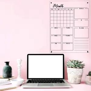 Minimalisti scher Acryl wand Monats kalender Wand montierter klarer Acryl planer für Büro