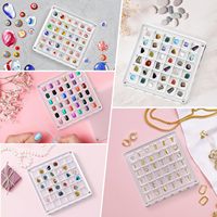 Boîte de rangement en acrylique à couvercle magnétique 36/64 compartiments pour perles de nail art, mini organisateur de bijoux, boîte de présentation transparente pour coquillages