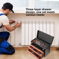 Coffret d'outils professionnel multifonctionnel 408 pièces pour bricolage et mécanique, robuste 45 #   Outils à main portables en acier OEM