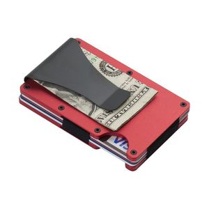 X418 Slim Credit Card Holder Front Pocket Men <b>Wallets</b> Aluminum <b>Metal</b> <b>Wallet</b> Money Clips Minimalist <b>Wallet</b> for Men - Product Image 3