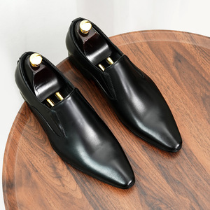 Chaussures plates décontractées et habillées pour hommes en cuir véritable respirant, légères, à enfiler, avec semelle extérieure en caoutchouc antidérapante - Product Image 1