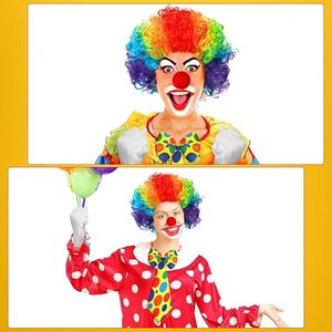 Conjunto de disfraz de payaso, peluca de Nariz de payaso, pajarita, guantes blancos divertidos para Halloween, Navidad, Carnaval, circo, fiesta de Cosplay - Product Image 3