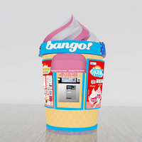 Kiosque de vente automatique de yaourt glacé commercial, maison de crème glacée de mode en plein air
