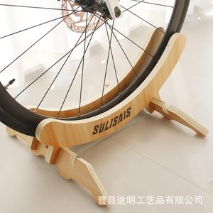 Soporte para Bicicletas de Madera Sulisais, Color Madera Natural, Resistente, para Exteriores, Diseño de Una Sola Capa - Product Image 3