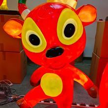 Lampe de jardin en fibre de verre lumineuse en forme d'animal du zodiaque chinois, motif 3D en forme de bœuf, pour villa, hôtel, jardin - Product Image 1