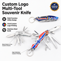 Couteau multifonction pliable 11-en-1 avec logo personnalisé, souvenir de Norvège, porte-clés, vente en gros