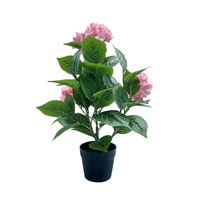 Tanaman Pot Hydrangea Buatan untuk Dekorasi Lantai, Bunga Buatan untuk Pajangan Kantor Dalam & Luar Ruangan, Sangat Realistis