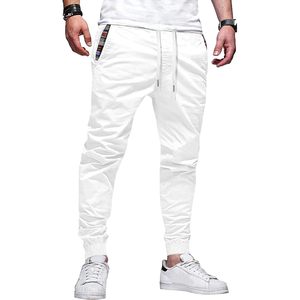 Pantalones Chinos Casuales para Hombre, de Algodón Twill, Cintura Elástica con Cordón, Corte Ajustado, con Bolsillos, Transpirables - Product Image 1