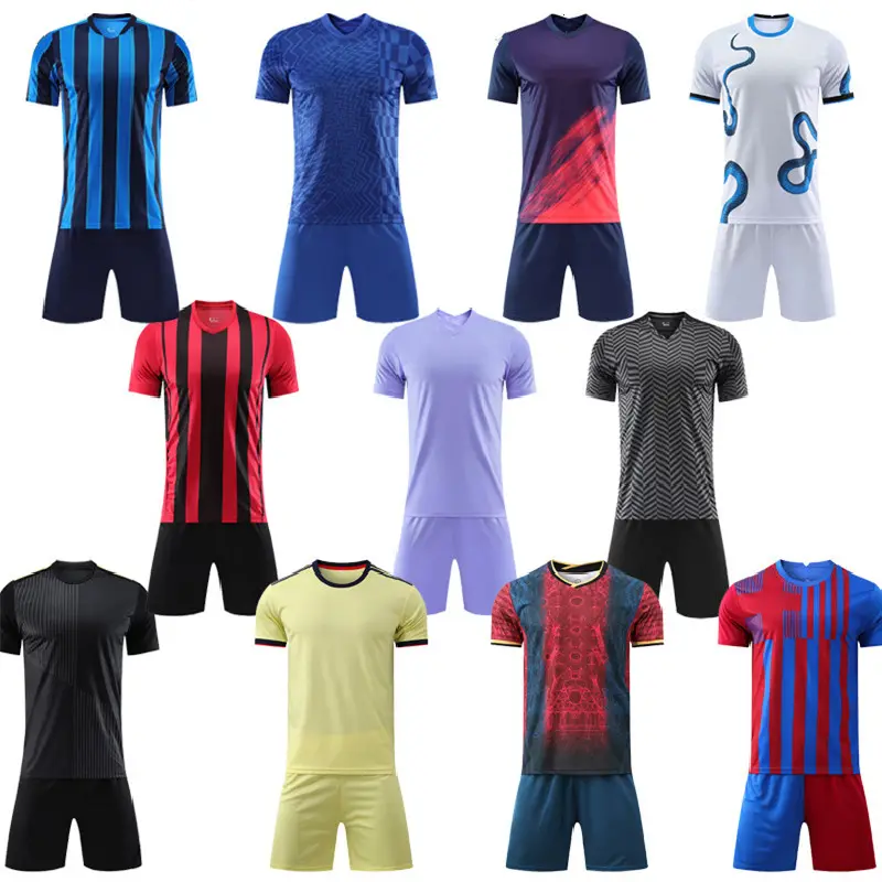 Goedkope Custom Jersey Mannen Sport Voetbal Volledige Set Camisa De Futebol Team Kits Overhemd Voetbal Trainingspak Uniform