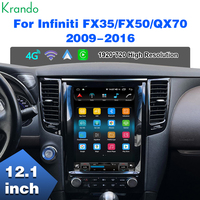 Krando 12.1" Tesla Style Android Stereo GPS Multimedia untuk Infiniti FX FX35 FX37 FX50 2009 - 2013 QX70 Pemutar DVD Mobil Navigasi