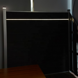 Kejie üreticisi 1.8*1.8m plastik kompozit çit LED açık Wpc Modern eskrim - Product Image 3