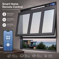 Ventana Plegable Vertical Motorizada Eléctrica con Parte Superior de Aluminio, Control Remoto Inteligente, Doble Vidrio Insonorizado, Moderna y Térmica