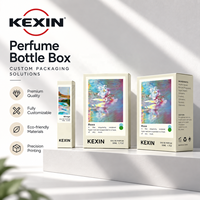 Boîte de parfum blanche en matériaux recyclés écologiques Kexin, avec fond rabattable, logo personnalisé, emballage en carton pliable