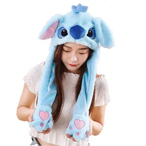 Bunny Rabbit Hat Funny Kawai Plush Led Light Glowing Moving Ear Hat Animal Flap Cosplay Party Holiday Hat Jumping Unicorn Toys