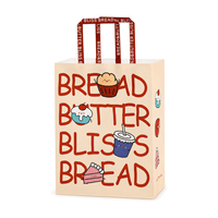 Sacs en papier kraft blancs imprimés sur mesure pour l'emballage à emporter de pain et de pâtisseries