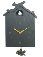Horloge à coucou décorative en bois et quartz pour la maison, avec affichage précis des heures par aiguille, design européen antique pour salon