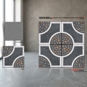 Carreaux de sol en porcelaine pleine masse numérisée Vistaar gris 400x400mm, qualité export, pour extérieur, usage intensif - Product Image 4