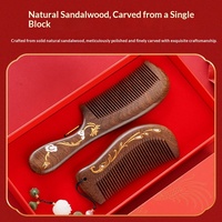 Coffret Cadeau Peigne en Bois de Santal – Boîte Luxe Motif Dragon et Phénix Style Chinois pour Mariages, Cadeaux d'Affaires, Mamans, Enseignants