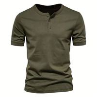 Kaos Pria Slim Fit Kerah Bulat Berpinggiran Lengkung Berkualitas Tinggi Lengan Pendek Logo Kustom Polos
