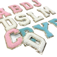 Patchs brodés personnalisés en chenille et sequins thermocollants, badges à coudre avec logo laser, appliques pour chapeaux, sacs et vêtements
