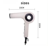 Sèche-cheveux ionique mural AIGAO 110 000 tr/min avec moteur BLDC 1600W, 3 vitesses, couvercle de filtre amovible et fonctions de coiffage