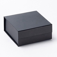 Boîte cadeau magnétique rigide personnalisée écologique pour collier et montre, emballage de bijoux, noir mat, couvercle magnétique à rabat, recyclable