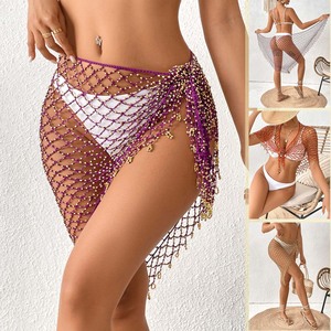 Oferta <span class=keywords><strong>de</strong></span> <span class=keywords><strong>Verano</strong></span>: Pareo Triangular <span class=keywords><strong>de</strong></span> Ganchillo con Borlas y Cuentas, Estilo Bikini, para Playa, Traje <span class=keywords><strong>de</strong></span> Baño Sexy con Diseño <span class=keywords><strong>de</strong></span> Redes <span class=keywords><strong>de</strong></span> Pesca, Cubrebaños para Mujer - Product Image 2