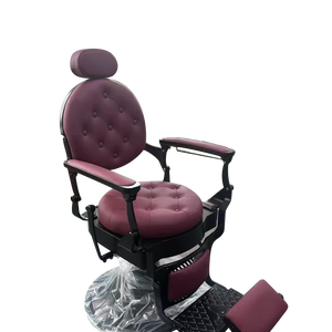 Chaise d'attente <span class=keywords><strong>de</strong></span> <span class=keywords><strong>barbier</strong></span> vintage en or, pliable et inclinable, portable en cuir fabriqué avec du métal durable - Product Image 2