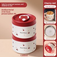Lebensmittelechter 316L Edelstahl Einlagige Thermische Lunchbox für Büroangestellte Studenten Mikrowellengeeignet Tragbare Bento-Box Dropshipping