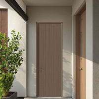 Porte intérieure en bois massif avec protection d'angle anti-collision et isolation acoustique, style moderne, finition carbone cristal, 1 école