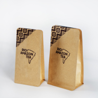 Sac à café à fond plat avec valve de dégazage, logo personnalisé, pochette en aluminium à huit soudures latérales, emballage pour grains de café 1 kg