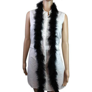 Tira de <span class=keywords><strong>plumas</strong></span> de Boa de <span class=keywords><strong>Marabu</strong></span> de <span class=keywords><strong>plumas</strong></span> de pavo coloridas teñidas al por mayor 2 yardas/Uds. para manualidades DIY, costura artesanal, decoración del banquete de boda en casa - Product Image 6