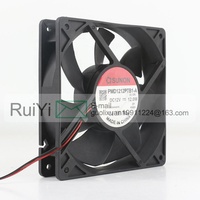 Sunon 5V 24V 48V DC 12V 12.0W AC EC 12025 120X120X25MM 12CM Grand ventilateur à air Châssis à double bille Deux câbles Ventilateur de refroidissement PMD1212PTB1-A