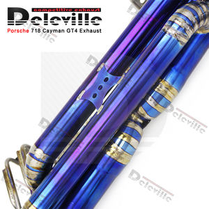 Échappement Catback OEM pour <span class=keywords><strong>Porsche</strong></span> 718 <span class=keywords><strong>Cayman</strong></span> <span class=keywords><strong>GT4</strong></span> 4.0L 2016-2021 <span class=keywords><strong>Bleu</strong></span> brûlé Double embouts Essieu Échappement arrière Échappement sous vide - Product Image 6