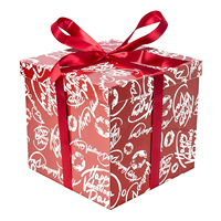 Boîte pliante carrée personnalisée, grande capacité, recyclable, blanche, orange, rouge foncé strié, portefeuille, cadeau, papier couché, estampage, bougie