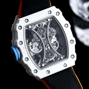 Orologio Meccanico RM 53-01 di Lusso con Cassa in Carbonio NTPT, Tourbillon Manuale a Sospensione, Quadrante Scheletrato, Forma Tonneau per Uomo - Product Image 5