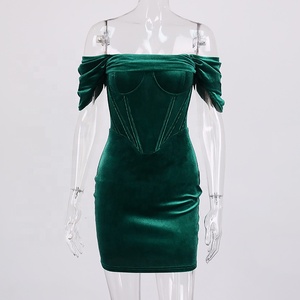 <span class=keywords><strong>Vestido</strong></span> Mini <span class=keywords><strong>de</strong></span> Terciopelo Verde <span class=keywords><strong>Ajustado</strong></span> y Sexy con Hombros Descubiertos para Primavera/Verano 2021, <span class=keywords><strong>Vestido</strong></span> Elegante sin <span class=keywords><strong>Tirantes</strong></span> para Fiesta <span class=keywords><strong>de</strong></span> Noche o Club - Product Image 5