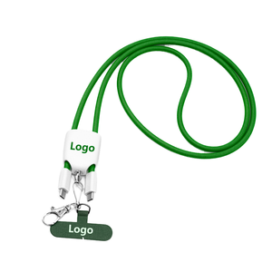 Mailin Business Gifts Portable 4-in-1 Nylon Fast Charging USB Type-C Lanyard Cable Silk Screen Printing for Promotional Data