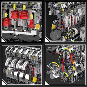 Stampo re auto MOC motorizzato motore L4 motorizzato LSX454 V8 modello di motore a benzina in plastica Set giocattolo - Product Image 6