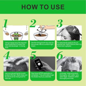 صبغة شعر دائمة باللون الأسود من أبل 250 مل * 2 بتركيبة جل كريستالي مع خلاصة الجنسنغ، صبغة وعناية متزامنة، تلوين سريع للشعر إلى الأسود - Product Image 4