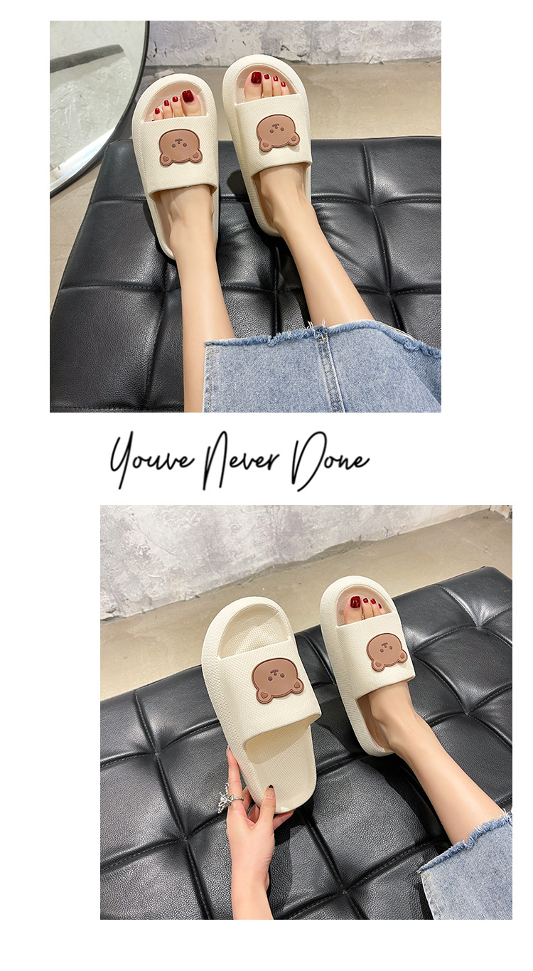 Love Bear Summer Slippers Women Indoor Home Non-slip Bathroom Soft Slides Slippers